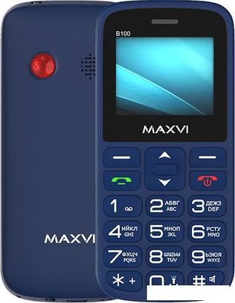 Кнопочный телефон Maxvi B100 (синий), фото 2
