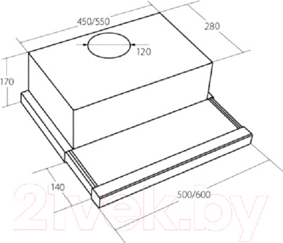 Вытяжка телескопическая Akpo Light Eco Twin 50 WK-7 - фото 3 - id-p214236079