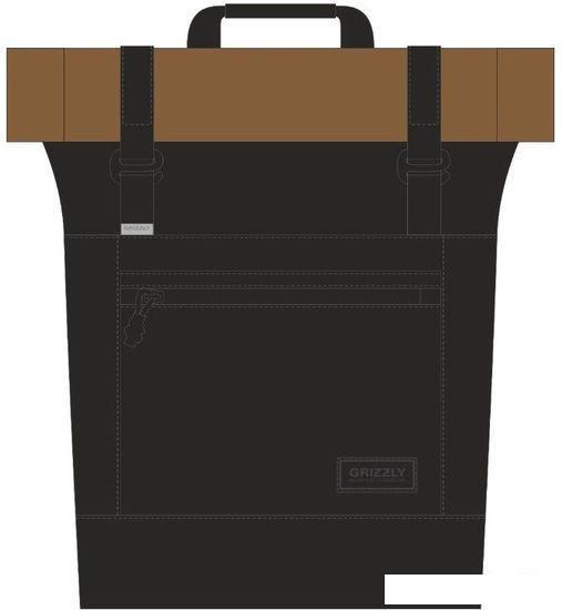 Городской рюкзак Grizzly RQL-315-1 (черный/песочный)