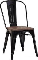 Стул Stool Group Tolix Wood YD-H440B-W LG-01 (черный глянцевый/темное дерево)