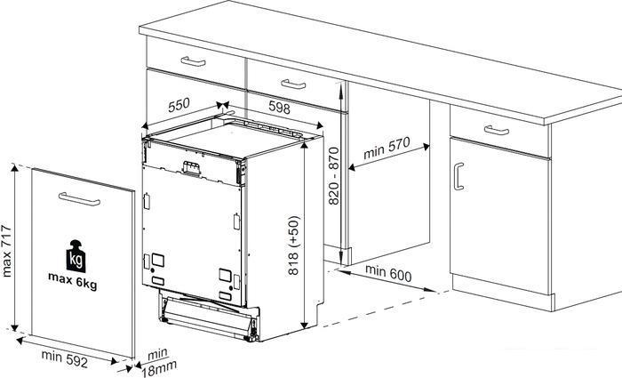 Встраиваемая посудомоечная машина BEKO BDIN38530A, фото 2