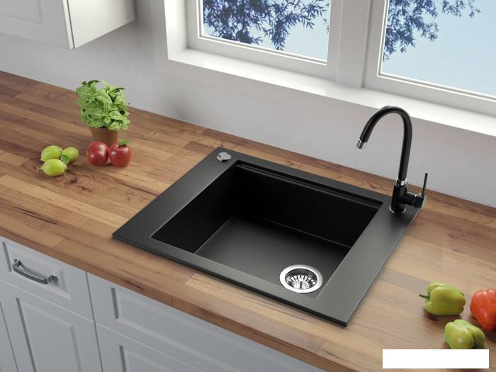 Кухонная мойка Teknoven START MAX STX-C10-BA 62,2x50,0 (антрацит) - фото 3 - id-p211386154