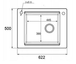 Кухонная мойка Teknoven START MAX STX-C10-BA 62,2x50,0  (антрацит), фото 3