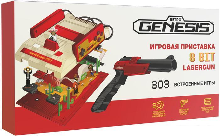 Игровая приставка Retro Genesis 8 Bit Lasergun (2 геймпада, пистолет Заппер, 303 игры) - фото 1 - id-p211176879