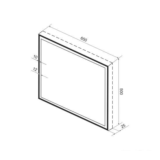 Wellsee Зеркало с фронтальной LED-подсветкой 7 Rays' Spectrum 172201170, 65 х 50 см (с сенсором и ре - фото 9 - id-p211281477