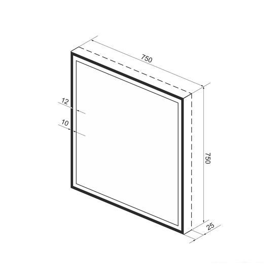 Wellsee Зеркало с фронтальной LED-подсветкой 7 Rays' Spectrum 172200440, 75 х 75 см (с сенсором и ре - фото 9 - id-p211177653