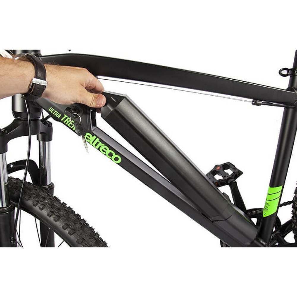 Велогибрид Eltreco Ultra Trend Чёрно-зелёный - фото 7 - id-p198051289