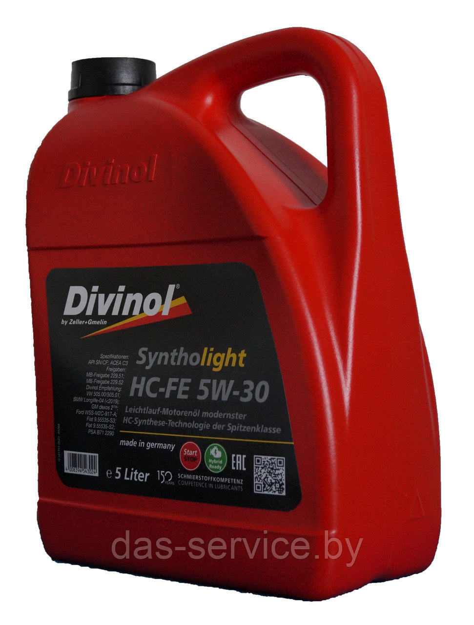 Моторное масло Divinol Syntholight HC-FE 5W-30 (синтетическое моторное масло 5w30) 5 л. - фото 3 - id-p25912351