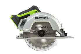 Циркулярная пила аккумуляторная Greenworks 24V, бесщеточная, без АКБ и ЗУGD24CS