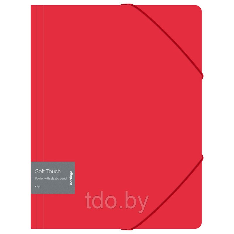 Папка на резинке Berlingo "Soft Touch" А4, 600мкм, красная - фото 1 - id-p214237609