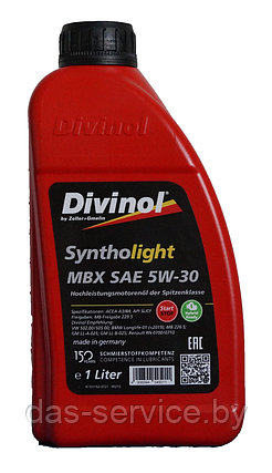 Моторное масло Divinol Syntholight MBX 5W-30 (синтетическое моторное масло 5w30) 1 л., фото 2