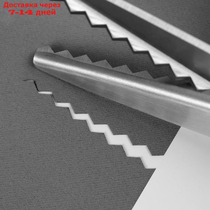 Ножницы "Зигзаг", 9,5", 23,5 см, шаг - 7 мм, в коробке, цвет чёрный - фото 3 - id-p214208890