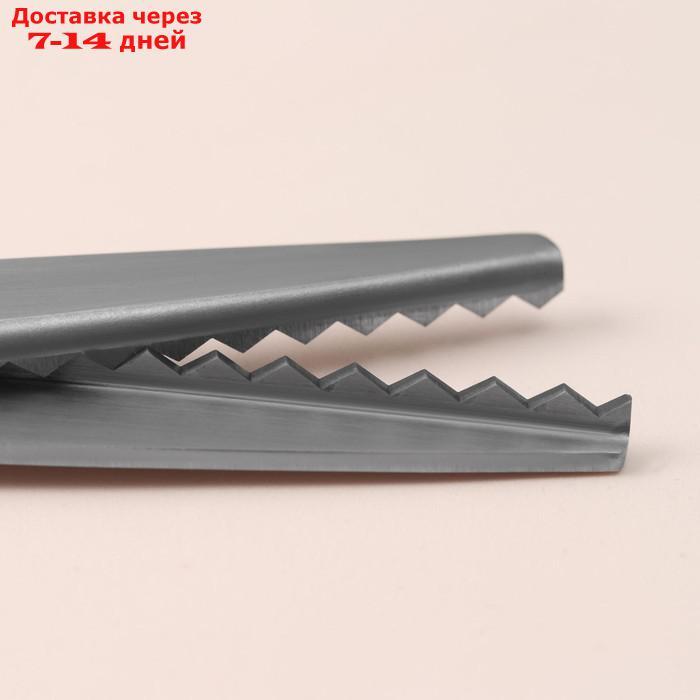 Ножницы "Зигзаг", 9,5", 23,5 см, шаг - 7 мм, в коробке, цвет чёрный - фото 4 - id-p214208890