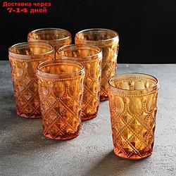 Набор стаканов "Варьете", 465 мл, 8,5×14 см, 6 шт, цвет янтарный