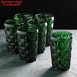 Набор стаканов "Варьете", 465 мл, 8,5×14 см, 6 шт, цвет зелёный