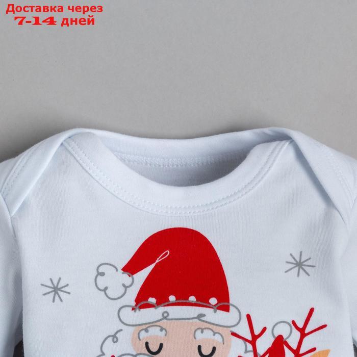 Боди с дл. рукавом Крошка Я "Happy winter", рост 68-74 см, белый - фото 2 - id-p214208313