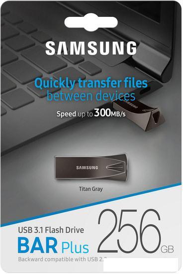 USB Flash Samsung BAR Plus 256GB (титан) - фото 7 - id-p212519678