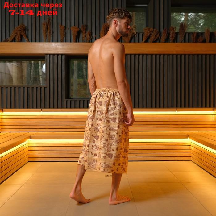 Полотенце для бани "Банька" мужской килт, 75х150 см хлопок,вафельное полотно - фото 3 - id-p214209183