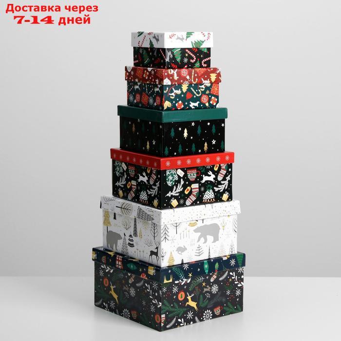 Набор подарочных коробок 10 в 1 "Новогодний", 10.2 × 10.2 × 6 28.2 × 28.2 × 15 см - фото 2 - id-p214209293