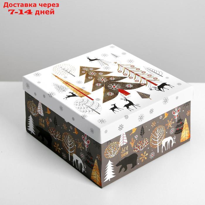 Набор подарочных коробок 10 в 1 "Новогодний", 10.2 × 10.2 × 6 28.2 × 28.2 × 15 см - фото 6 - id-p214209293