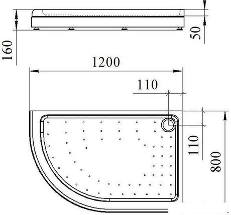 Душевой поддон Radomir 120x80 1-11-0-1-0-008, фото 2