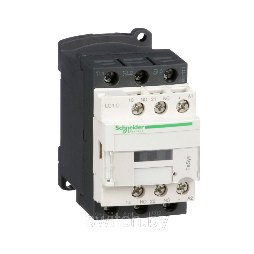 LC1D18FL КОНТАКТОР D 3Р,18 A,НО+НЗ, 110V DС,2.4 ВТ,РАСШ. ДИАП., ОГРАН. ПЕРЕНАПР, ВИНТ ЗАЖ