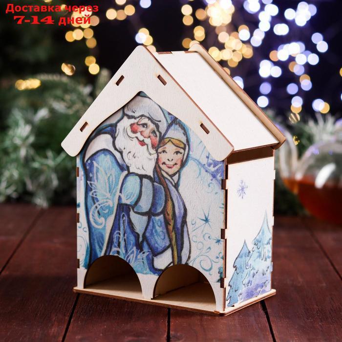 Чайный домик на два ряда "Дед Мороз и Снегурочка" 15,5×9,6×20 см - фото 3 - id-p214209475