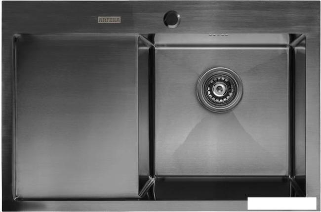 Кухонная мойка ARFEKA AF 780*505 R Black PVD Nano, фото 2