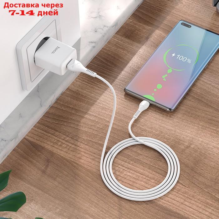 Сетевое зарядное устройство Hoco N9, USB - 2.1 А, кабель microUSB 1 м, белый - фото 2 - id-p214210469