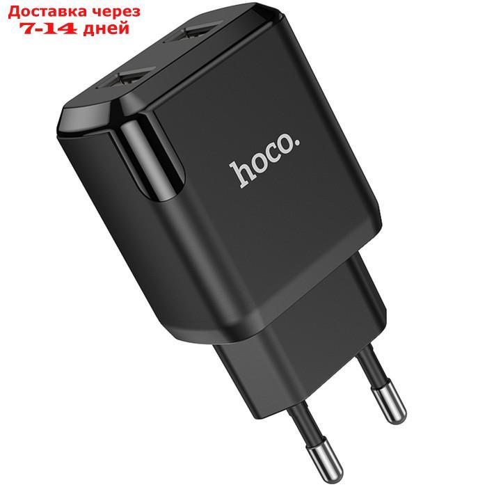 Сетевое зарядное устройство Hoco N7, 2 USB - 2.1 А, черный - фото 5 - id-p214210472