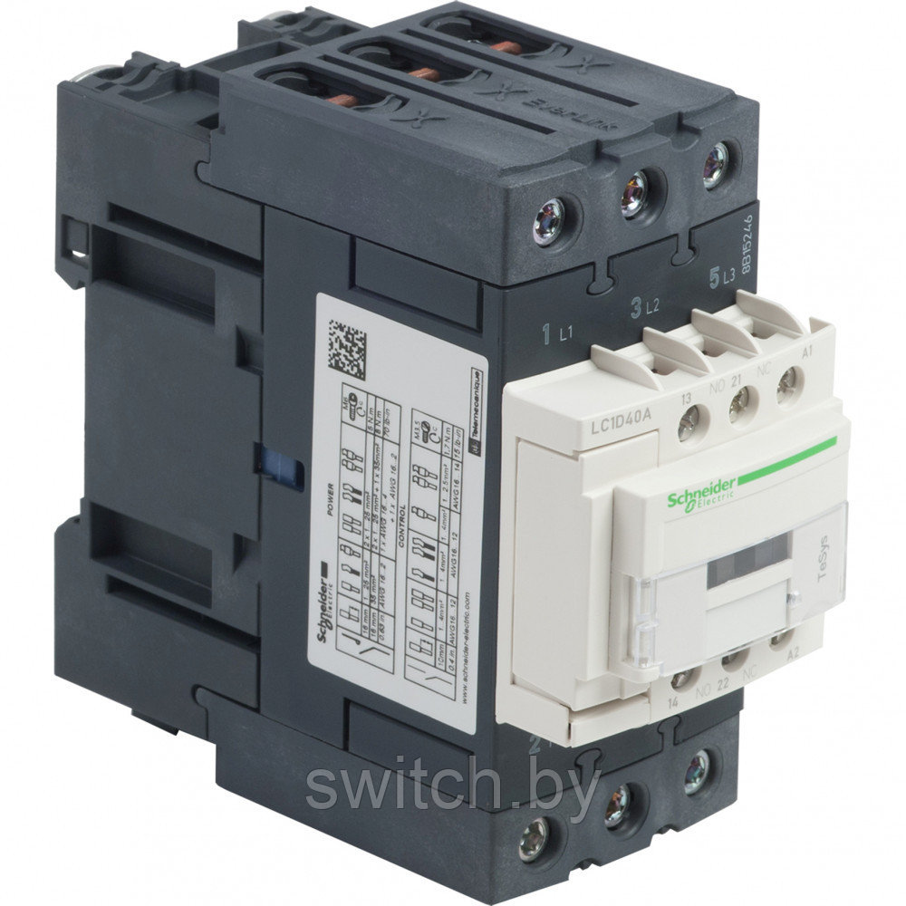 LC1D40AM7 3P КОНТАКТОР EVERLINK AC3 440В 40A КАТУШКА УПР. 220В AC 50/60ГЦ