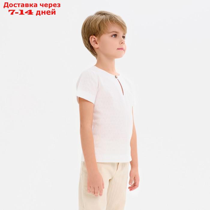 Рубашка для мальчика MINAKU: Cotton Collection цвет белый, рост 104 - фото 2 - id-p214210511