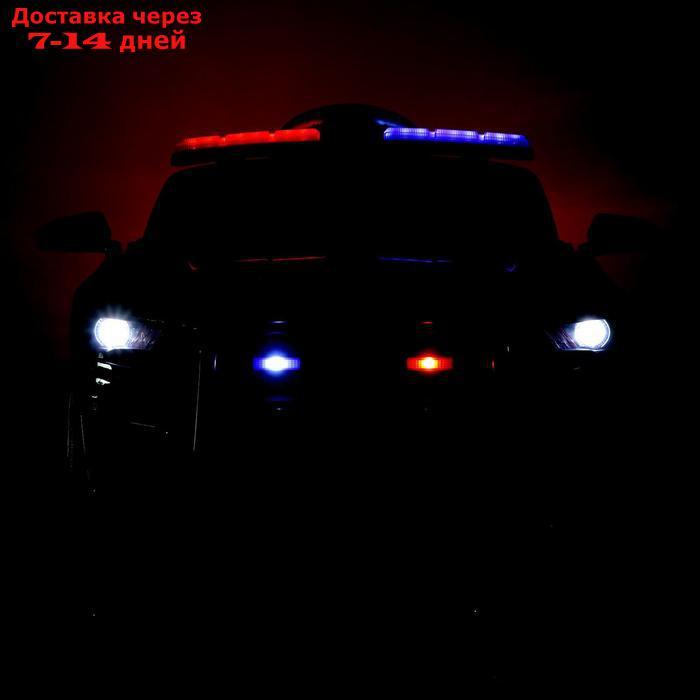 Электромобиль POLICE, EVA колеса, кожаное сиденье, цвет чёрный глянец - фото 2 - id-p214210523