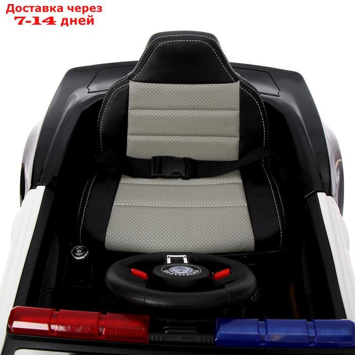 Электромобиль POLICE, EVA колеса, кожаное сиденье, цвет чёрный глянец - фото 8 - id-p214210523
