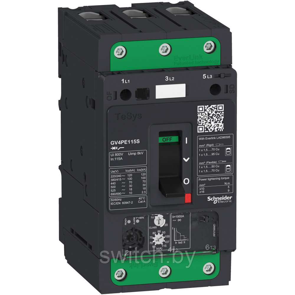 GV4PE50N АВТ.ВЫКЛ GV4PE С КОМБИНИРОВАННЫМ РАСЦЕПИТЕЛЕМ 50A 50kA ЗАЖИМ EVERLINK