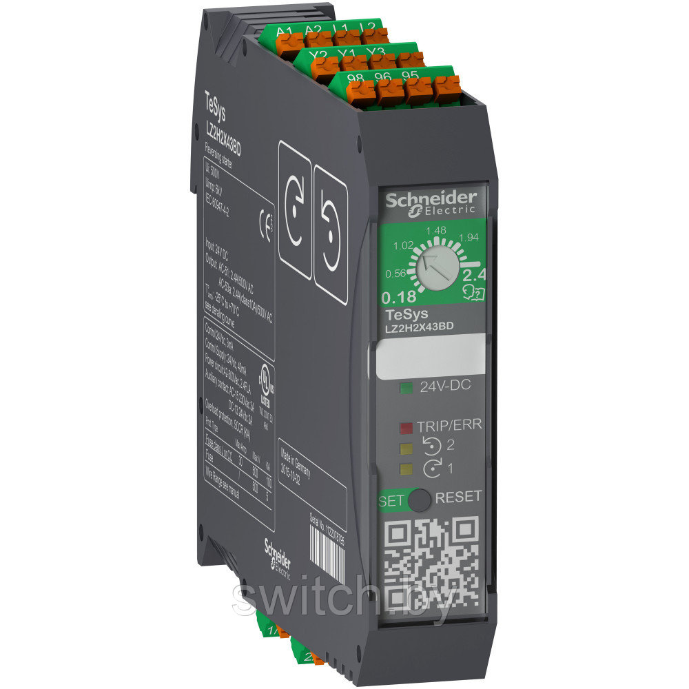 LZ2H2X43BD РЕВЕРСИВНЫЙ ПУСКАТЕЛЬ TESYSH 0,18…2,4A 24VDC ПРУЖ.ЗАЖ.