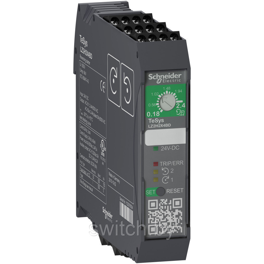LZ2H2X4BD РЕВЕРСИВНЫЙ ПУСКАТЕЛЬ TESYSH 0,18…2,4A 24VDC ВИНТ.ЗАЖ.