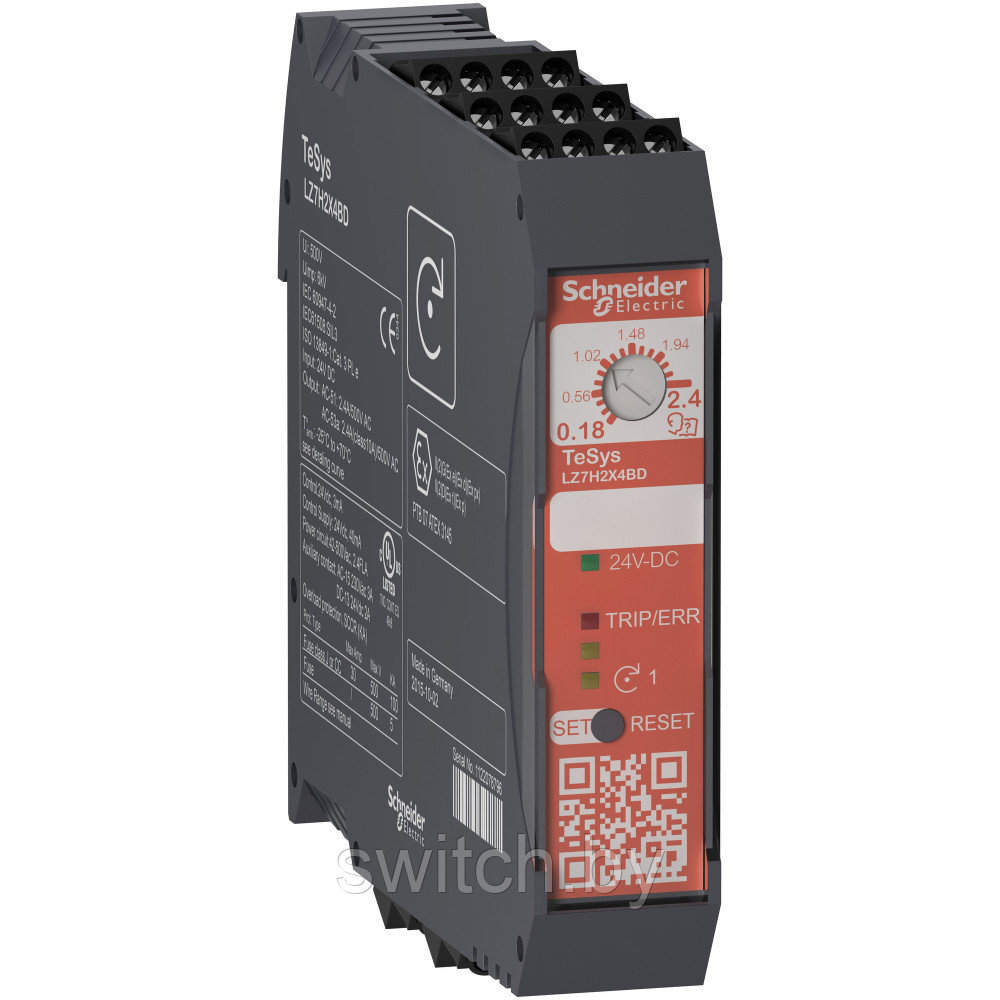 LZ7H2X4FU ПУСКАТЕЛЬ TESYSH БЕЗОПАСНОГО ОТКЛЮЧЕНИЯ 0,18…2,4A 110-230VAC ВИНТ.ЗАЖ.