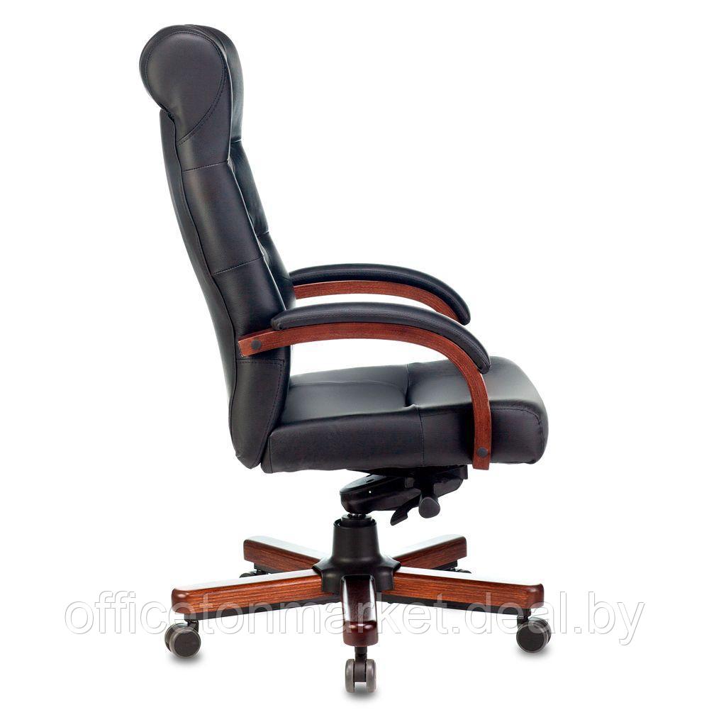 Кресло для руководителя Бюрократ T-9928WALNUT, кожа, металл/дерево, черный - фото 3 - id-p214255825