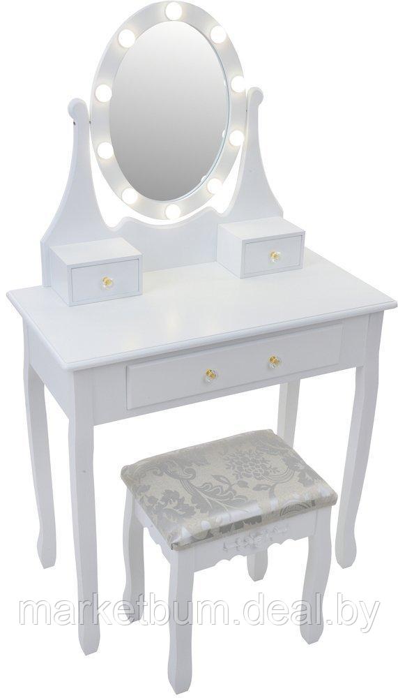 Туалетный столик со светодиодным зеркалом и табуретом. - фото 4 - id-p214258913