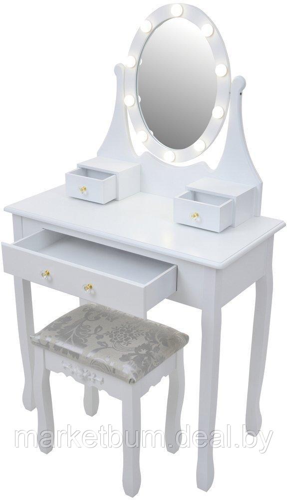 Туалетный столик со светодиодным зеркалом и табуретом. - фото 8 - id-p214258913