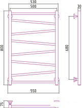 Полотенцесушитель Сунержа Сирокко 800х500 00-0253-8050, фото 3