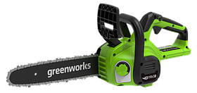 Цепная пила аккумуляторная Greenworks 40V, 30 см,  с 1xАКБ 2Ач и ЗУG40CS30IIK2