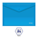 Папка-конверт на кнопке Berlingo, А4, 180мкм, синяя, фото 2