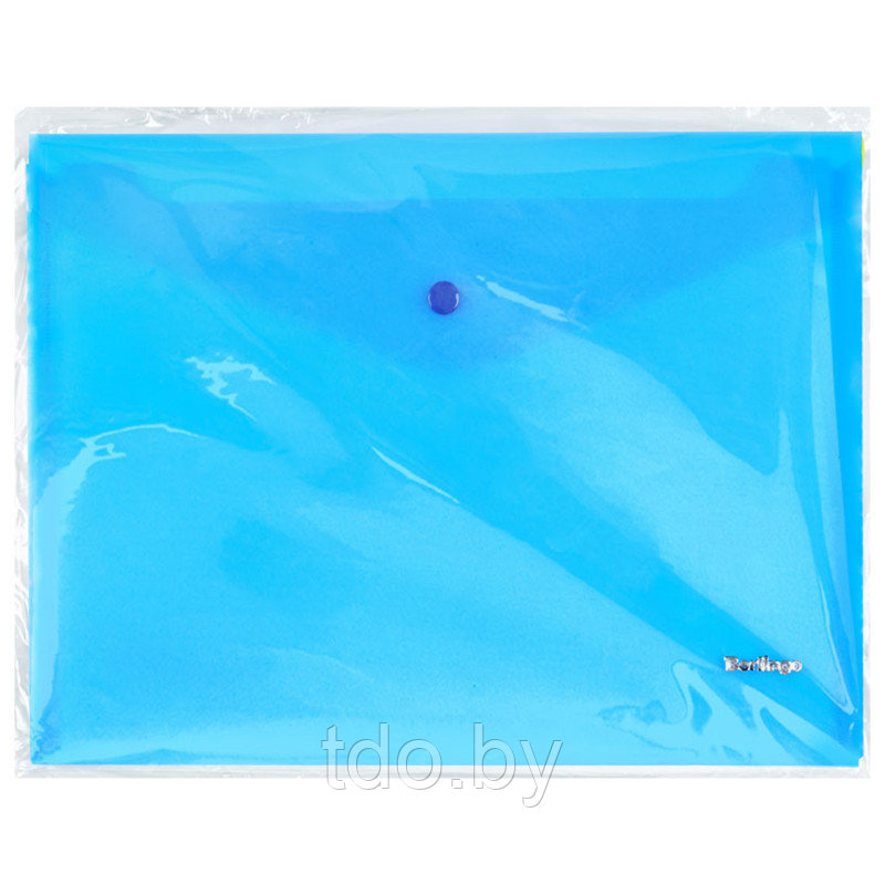 Папка-конверт на кнопке Berlingo, А4, 180мкм, синяя - фото 4 - id-p214259485