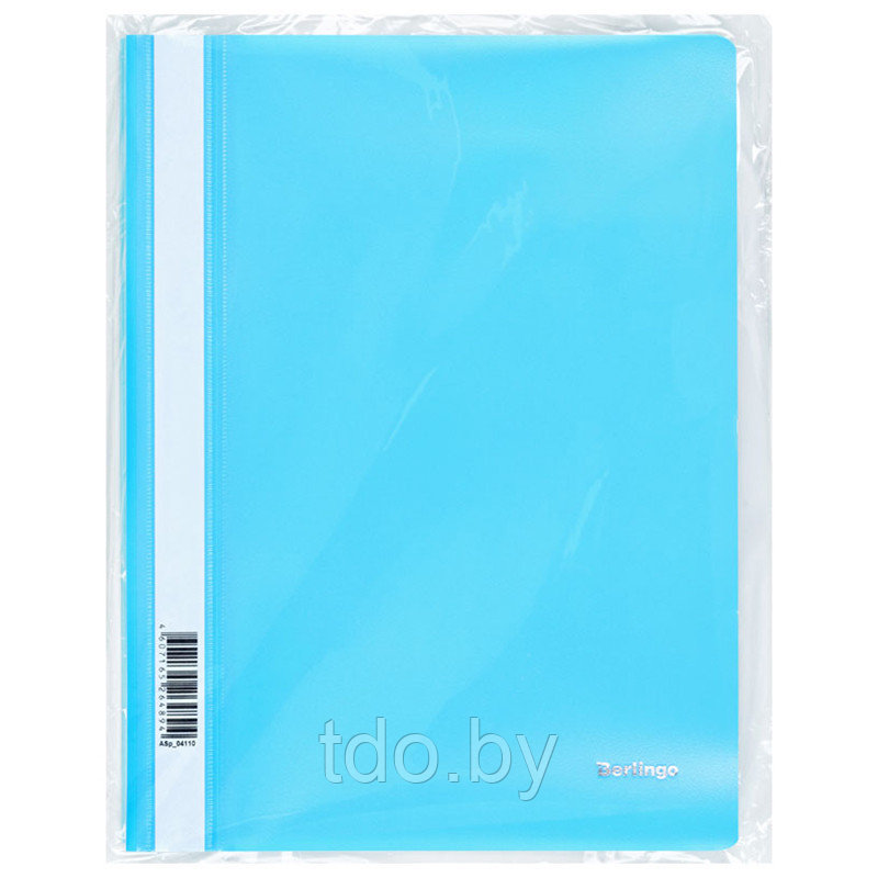Папка-скоросшиватель пластик. Berlingo, А4, 180мкм, голубая с прозр. верхом - фото 5 - id-p214259488