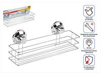 Полка для принадлежностей на вакуумных присосках, хром. сталь, FIX LOCK, PERFECTO LINEA (350x117x110 мм)