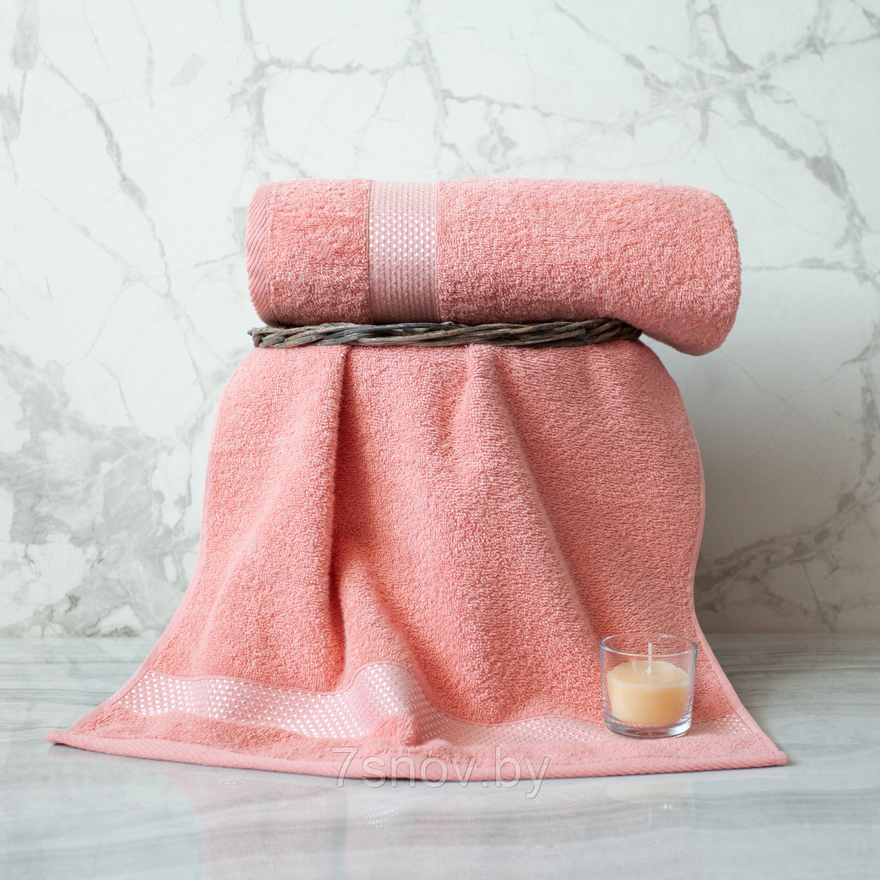 Махровое полотенце 70х130 светло-розовый