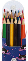 Карандаши цветные «Космокот» в пенале 12 цветов, длина 175 мм