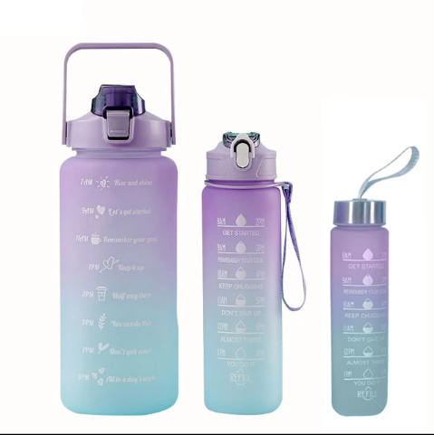 Набор бутылок для воды с маркером времени, комплект из 3 шт. Мотивационная бутылка для питья - фото 8 - id-p214260549